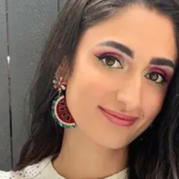 Coming Soon! Watermelon Crystal and Rhinestone Drop Earrings - Picture 6 of 6